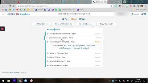 Delete Gradebook from Aeries