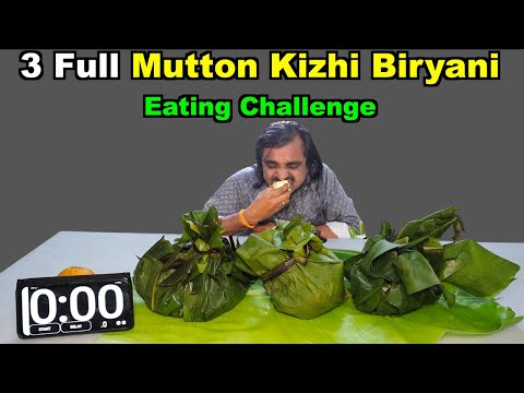 3 Full Mutton Kizhi Biryani Eating Challenge | Kerala Style | Food Challenge India | Saapattu Raman