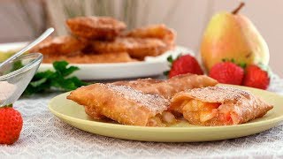 EMPANADILLAS de FRUTAS  Con FRESAS, PLÁTANO, PERA y mermelada de ALBARICOQUE- Cocinatis