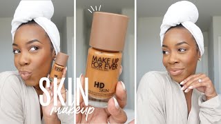 TRYING MAKE UP FOR EVER HD SKIN UNDETECTABLE LONGWEAR FOUNDATION IN *NATURAL LIGHT* | Andrea Renee