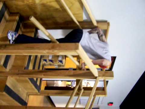 Alan Walpole, a c4-5 quadriplegic walking up stairs unassisted