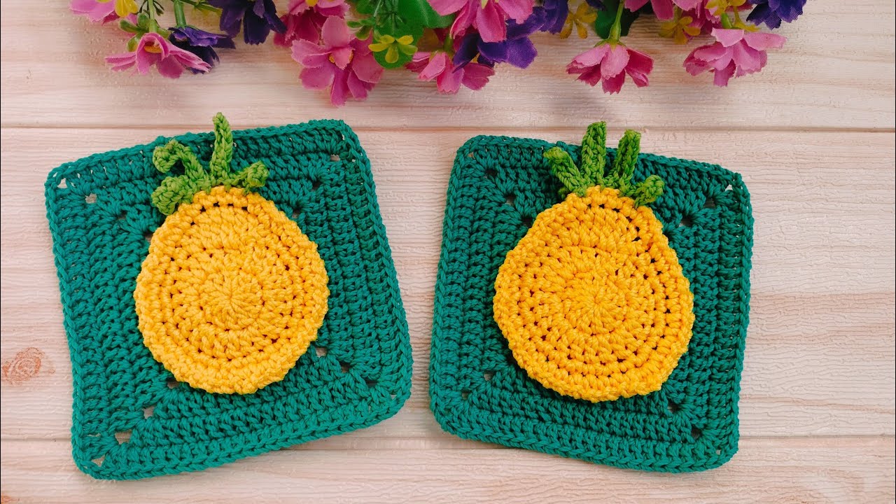 How to Crochet A Pineapple Granny Square | Granny Square Crochet Tutorial