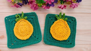 How to Crochet A Pineapple Granny Square | Granny Square Crochet Tutorial