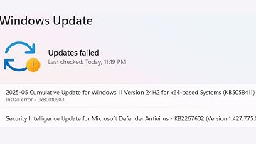 Fix Windows 11 Update KB5068861 Not Installing Install Error 0x800f0983