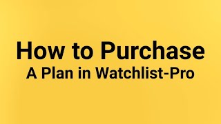 How can I buy a plan in Watchlist Pro?