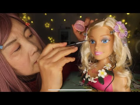 【ASMR 】Barbieにメイクアップロールプレイ💄あなたにもメイクアップ🎀 Play make-up with Barbie and make-up on you too