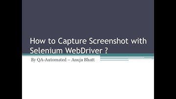 How to Capture ScreenShot with Selenium