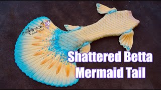 Shattered Golden Betta Mermaid Tail - Amatheia Tails