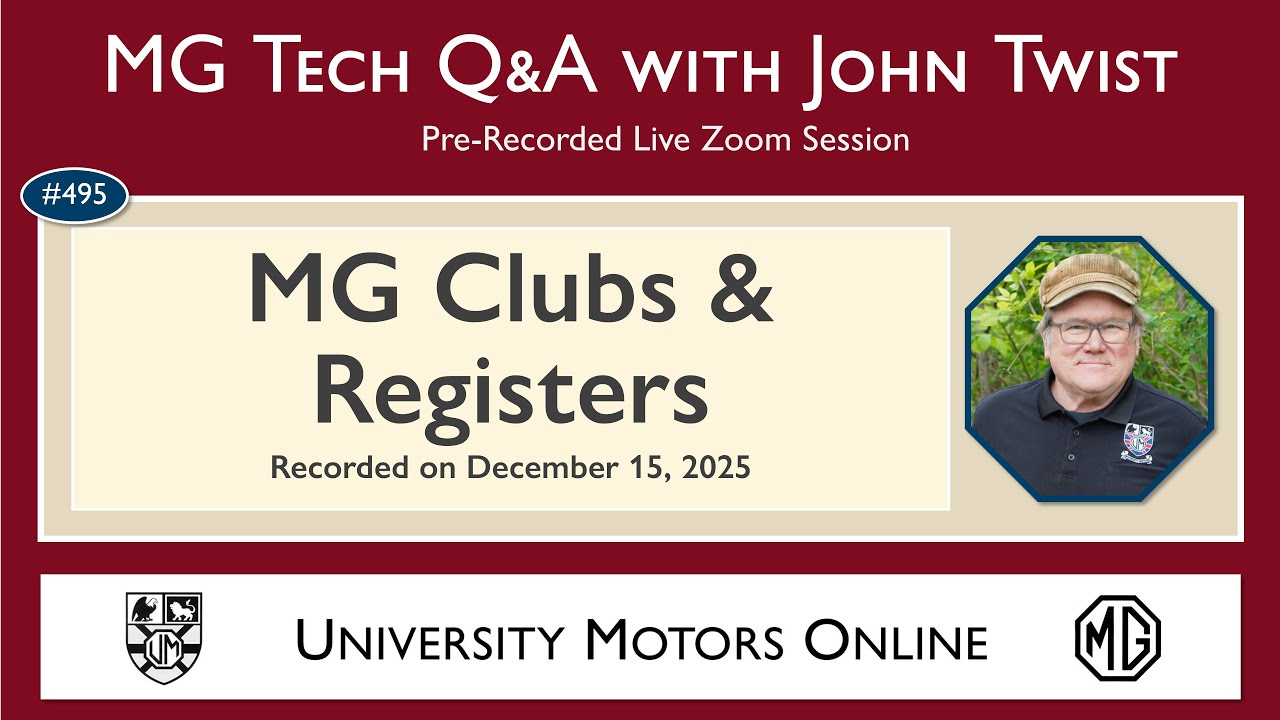 495 MG Tech | Q & A on MG Clubs & Registers