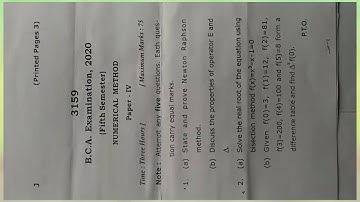 Numerical Method BCA 5th sem ppr (Math)