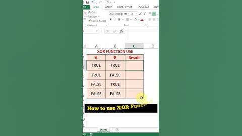 XOR function in Excel | How To Apply Xor Formula #XORfunction #exceltips