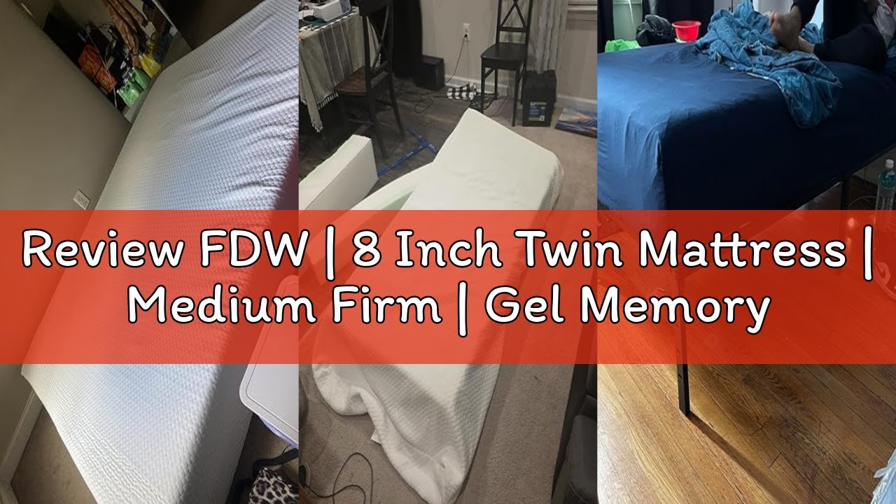 Review FDW | 8 Inch Twin Mattress | Medium Firm | Gel Memory Foam Mattress | White | Bed in a Box, C