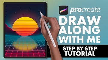 #8 Procreate Step By Step Tutorial -  Draw Along With Me - Tron Sunset