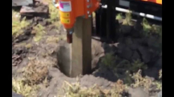 Pauselli Guardrail Post Driver Loading & Pounding