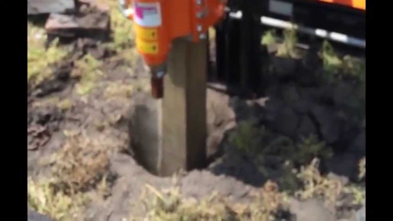 Pauselli Guardrail Post Driver Loading & Pounding YouTube