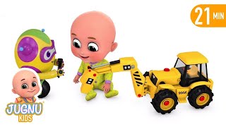 The Tractor broken down! Excavator help Tractor  - Construction trucks for kids