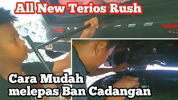 Cara melepas ban cadangan mobil all New Terios Rush dengan mudah tidak pakai ribet
