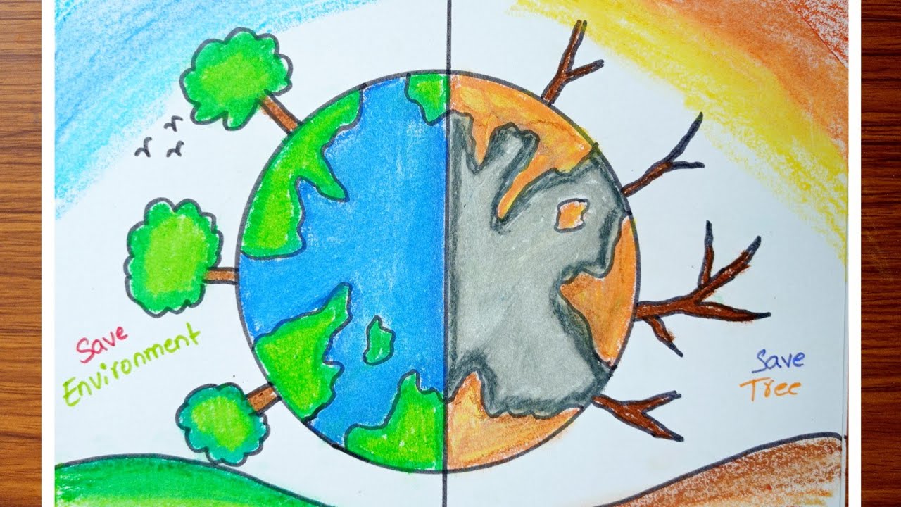 poster on save trees drawing ​ - Brainly.in