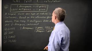 SAT Test 1: Converting units - question #4-6