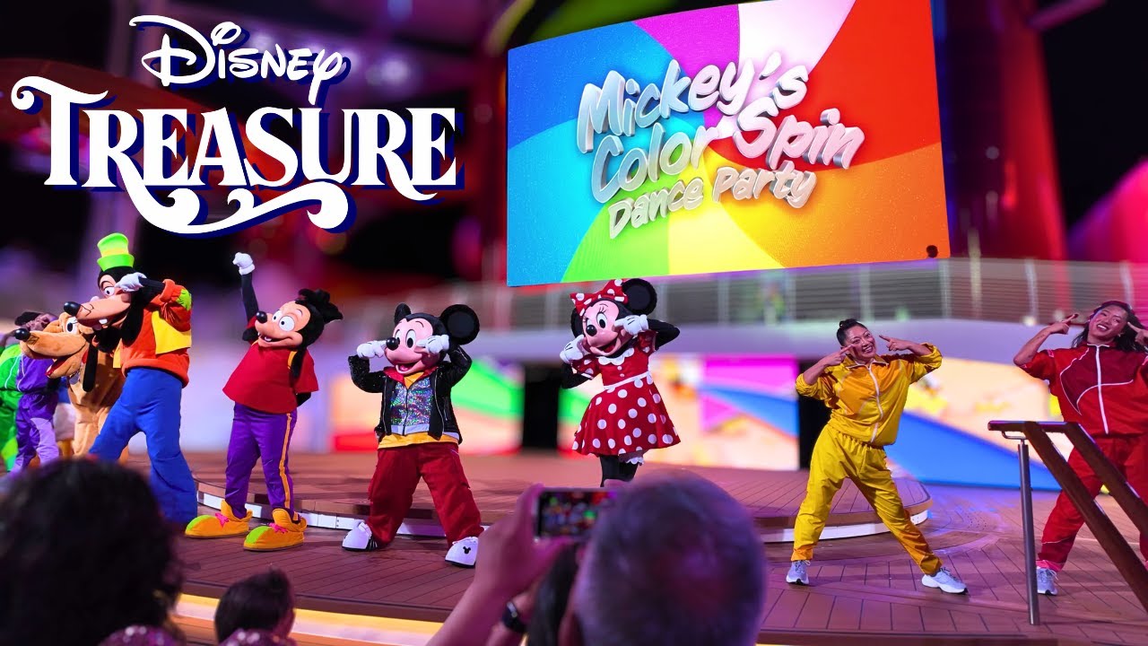 FULL Mickey's Color Spin Dance Party aboard the Disney Treasure!