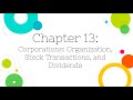 Financial accounting chapter 13 corporations stock transactions and dividends