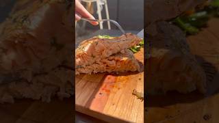 Perfectly seared salmon with that crispy skin 🐟🔥 #blackstone #eat #food #grubngrind #grill #salmon