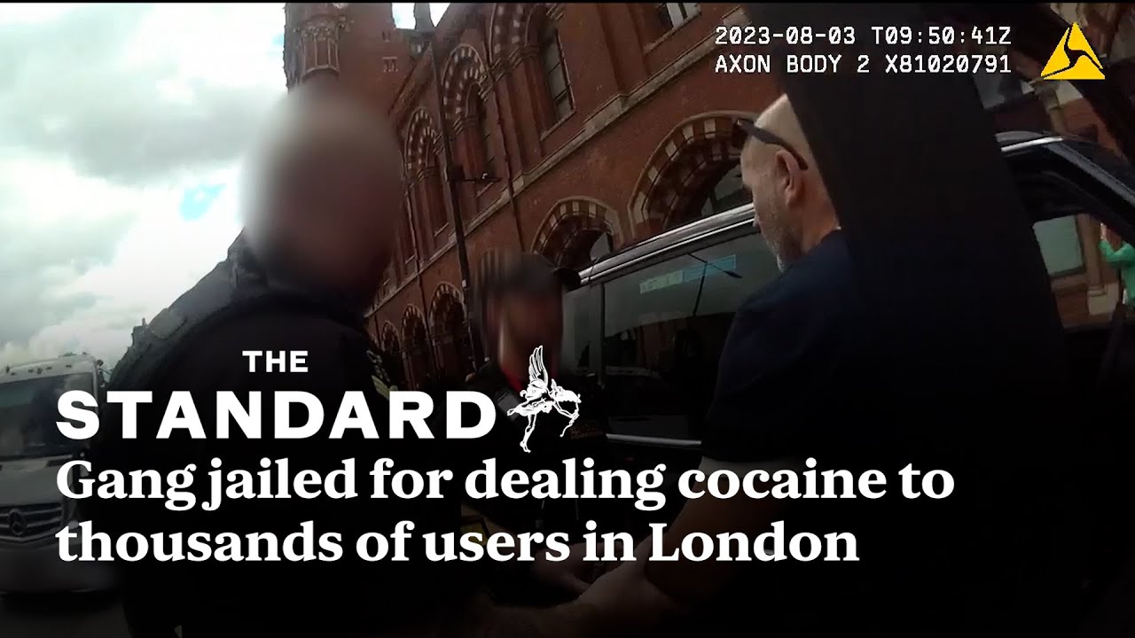 Watch the moment members of a gang arrested for dealing cocaine to thousands of users in London