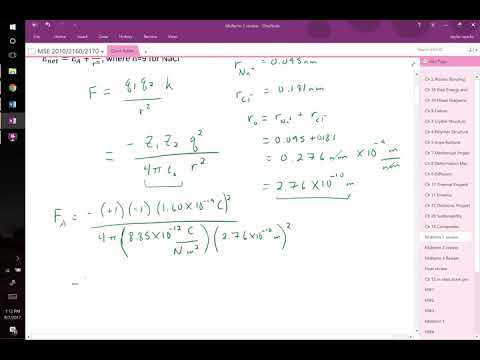 interatomic forces example problem