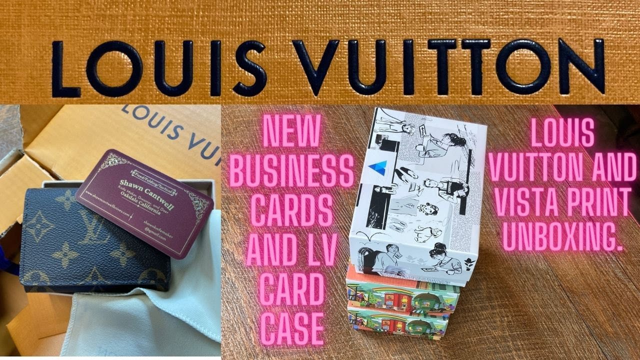Vista print cards and Louis Vuitton business card case unboxing 