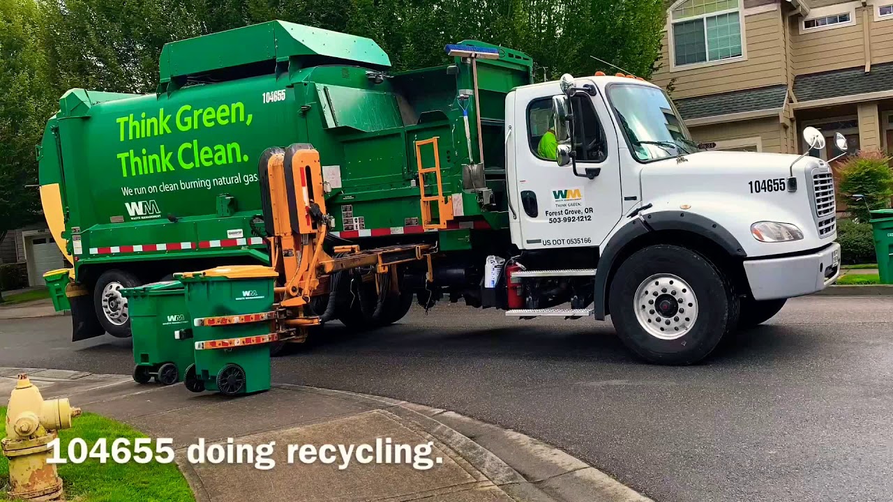 Waste Management Labrie Automizer M2 Freightliner garbage truck!! YouTube