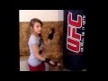 Kyleigh at age 8 practicing for future UFC fights