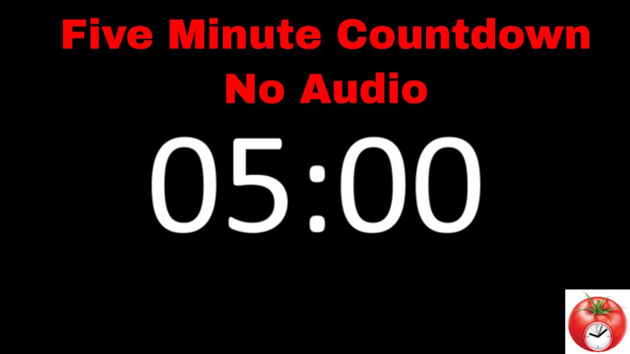 Classic Countdown Timer - 5 Minute Countdown - No Audio - Silent - YouTube