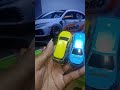 Blue and yellow cars
