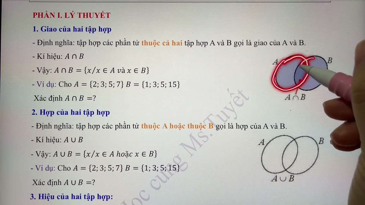 Toán 10 - CĐ1. Tiết 4. Các phép toán trên tập hợp - Giao, hợp, hiệu, phần bù
