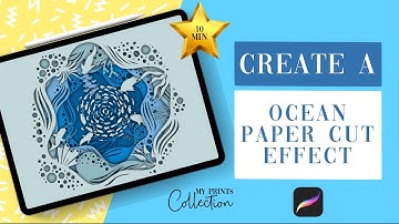 PROCREATE ILLUSTRATION | Easy Ocean Paper Cut Effect with you iPad in less than 10 MINUTES