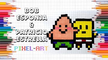 Pixel Art Tutorial: Drawing SPONGEBOB & PATRICK Step By Step