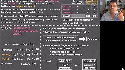Modélisation en programmation linéaire: premiers pas