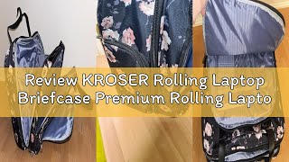 Review KROSER Rolling Laptop Briefcase Premium Rolling Laptop Bag Fits Up to 15.6 Inch Laptop Water-