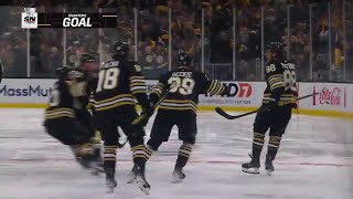 David Pastrňák scores series-winner in OT winner vs Leafs in game 7 (5/4/2024)