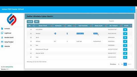 Melihat Biodata Calon Siswa PSB / PPDB – Sistem Informasi Pesantren dan Sekolah Berbasis Web