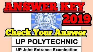 UP POLYTECHNIC ANSWER KEY 2019 || GROUP A ANSWER KEY BY SAURABH STAR