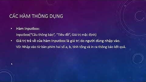 Lập trình VBA trong Access_Inputbox và Msgbox.