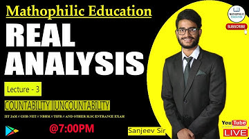 REAL ANALYSIS || LECTURE - 3|| COUNTABILITY/UNCOUNTABILITY || IIT JAM || TIFR || NBHM || DU || BHU