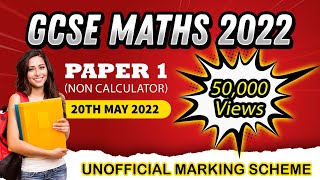 Gcse Maths 2022 Edexcel Higher Paper 1 Non Calculator Unofficial Marking Scheme