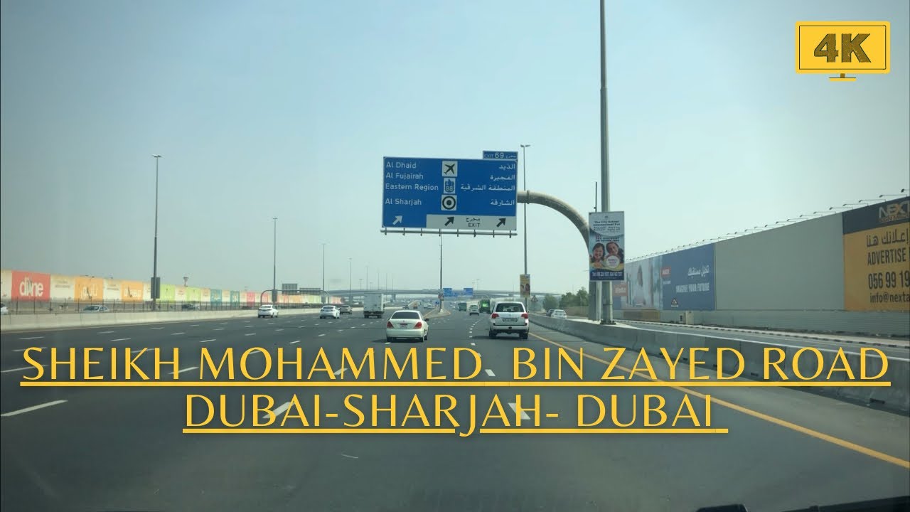Sheikh Mohammed Bin Zayed Road | Dubai-Sharjah | Morning Drive | 4K