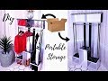 DIY PORTABLE CLOSET FOR SMALL SPACES! INEXPENSIVE STORAGE IDEAS 2019!!!