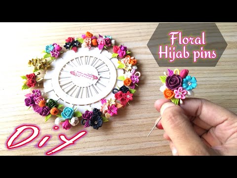 How to make hijab pin at home, Diy hijab pin, clay hijab pins, diy jewelry