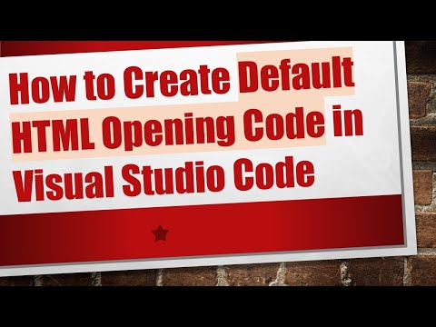 How to Create Default HTML Opening Code in Visual Studio Code