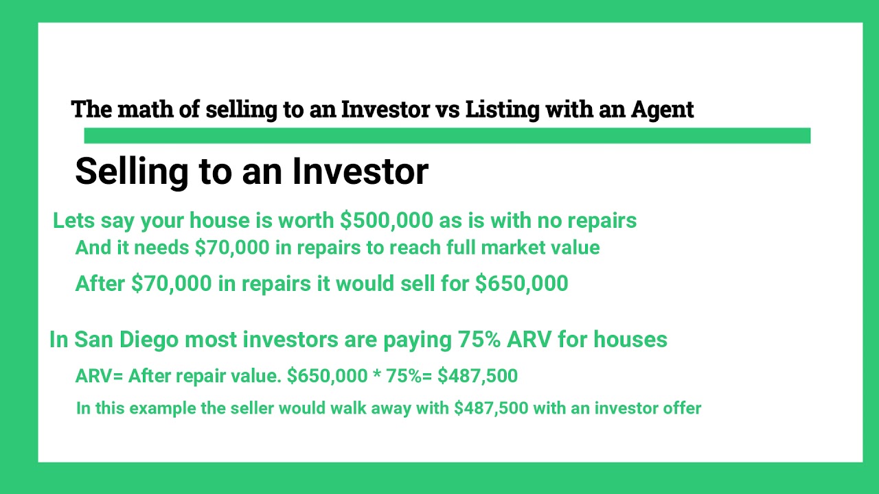 Selling to an Investor vs Listing with an Agent