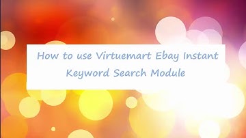How to install Virtuemart Ebay Instant Keyword Search Module